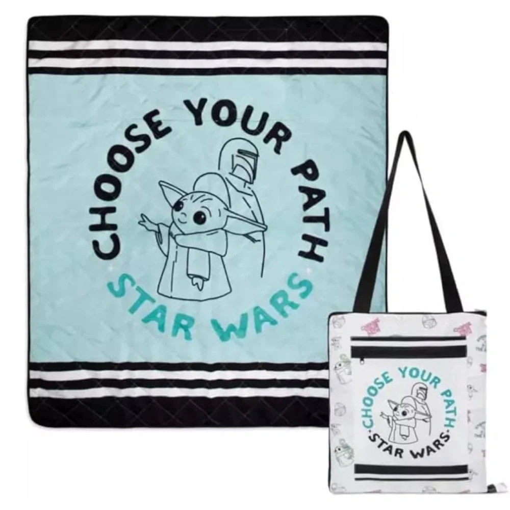 NWT Star Wars Grogu Mandalorian Reversible Picnic Blanket Tote